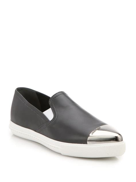 miu miu cap toe slip on sneakers|miu mi u sneakers.